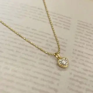 18k Gold Diamond Heart Bubble Pendant: A Blend of Minimalist Luxury and European Elegance