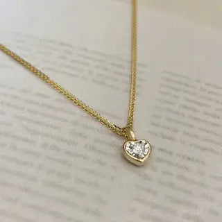 18k Gold Diamond Heart Bubble Pendant: A Blend of Minimalist Luxury and European Elegance