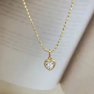 18k Gold Diamond Heart Bubble Pendant: A Blend of Minimalist Luxury and European Elegance