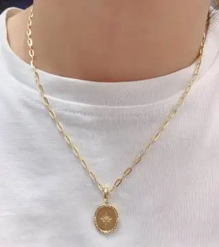 Elevate Your Style with 18k Gold Diamond Coin Pendant: A Blend of Artistic Vintage and Modern Elegance