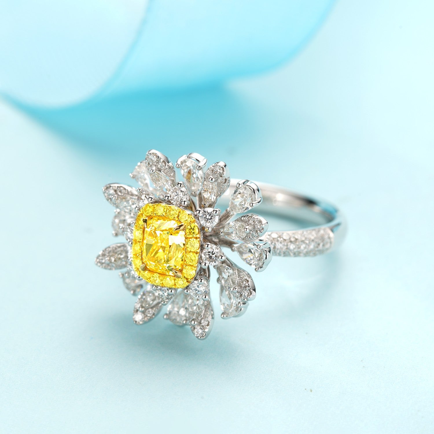 Jewelry Set: Cushion-Cut Yellow Diamond Pendant & Ring. Jewelry set: cushion - cut yellow diamond pendant & ring