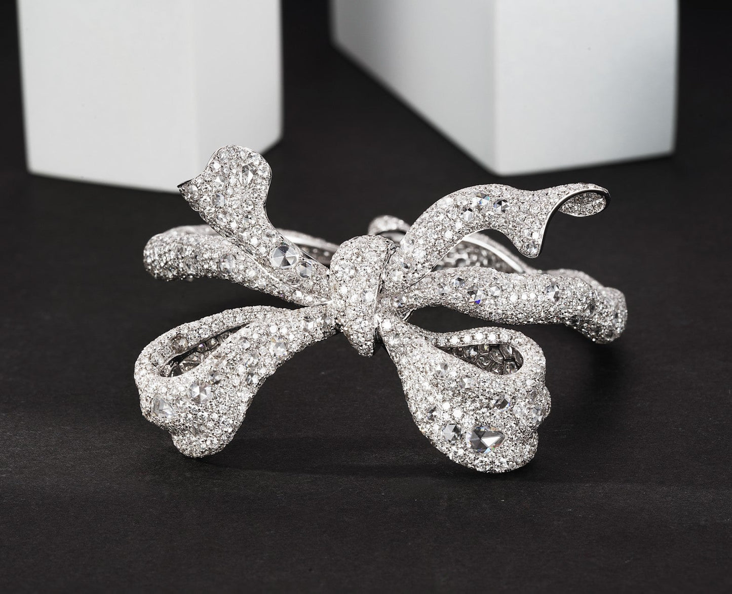 Luxurious Bowknot Bracelet with Diamond Accent - Premium Jewelry - White Diamond Bracelet