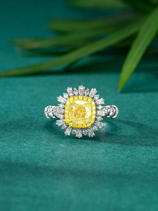 Luxurious Cushion Cut Diamond Ring with Pavé Setting - Fine Jewelry Collection Jeweler.Jewelry