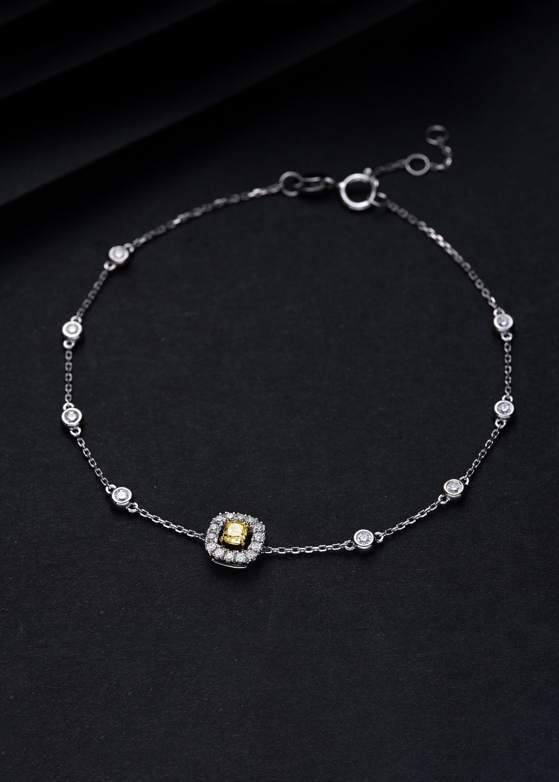 Luxurious Cushion-Cut Yellow Diamond Bracelet - Fine Jewelry - Yellow Diamond Bracelet