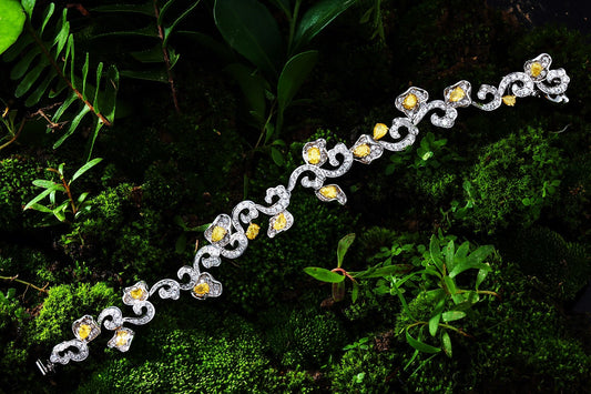 Luxurious Diamond and Colorful Cloud Bracelet - Premium Jewelry - Yellow Diamond Bracelet