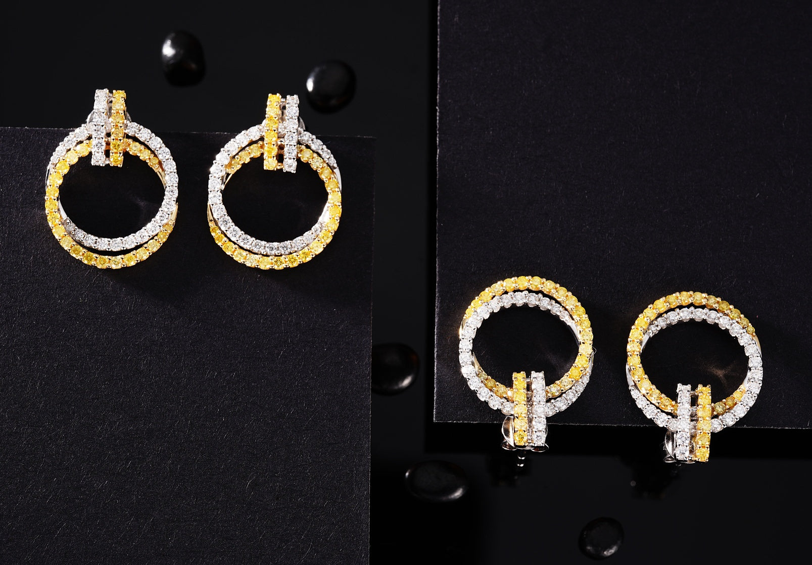 Luxurious Diamond Double-Loop Circle Earrings - Premium Jewelry Jeweler.Jewelry