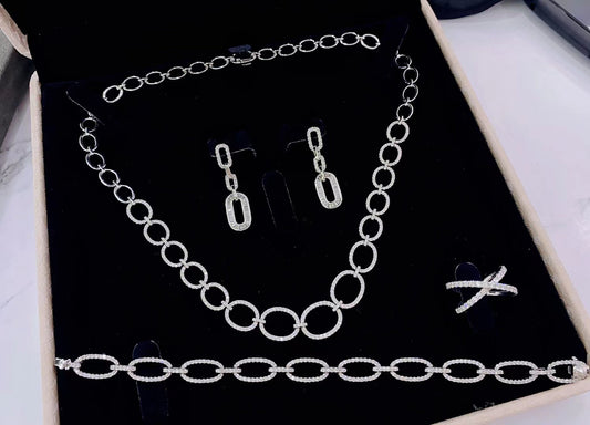 Luxurious Diamond Jewelry Set - A Sparkling Investment for Every Occasion - White Diamond Set System