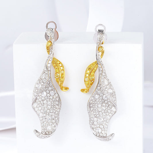 Luxurious Diamond Leaf Earrings - A Sparkling Jewelry Piece Jeweler.Jewelry