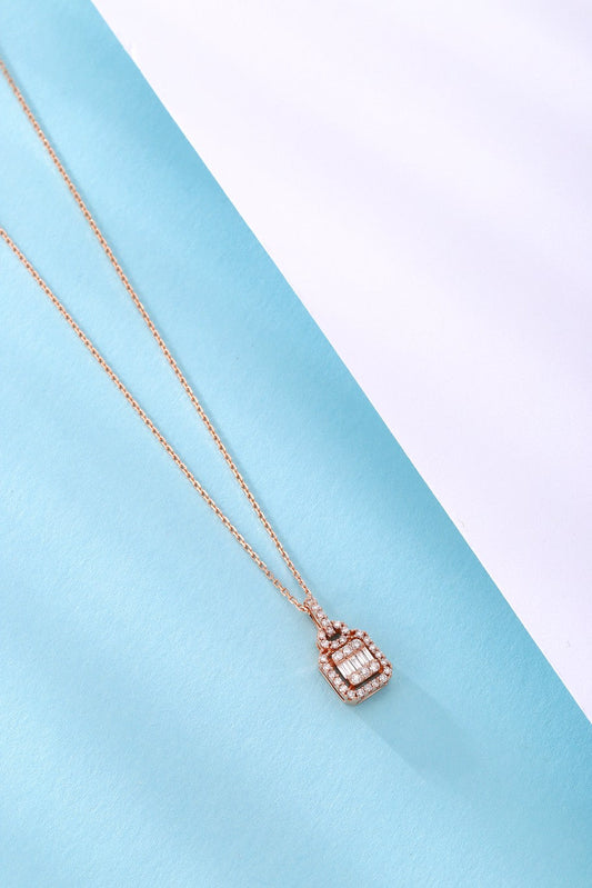 Luxurious Diamond Lock Pendant Jewelry - A Unique Statement Piece - White Diamond Pendant