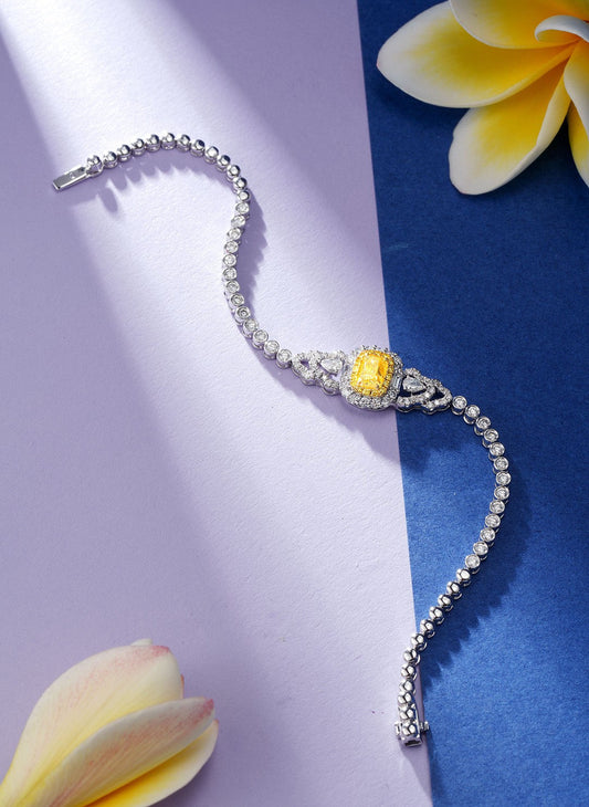 Luxurious Diamond Pillow Bubble Bead Bracelet with NGTC Certificate - Premium Jewelry - Yellow Diamond Bracelet