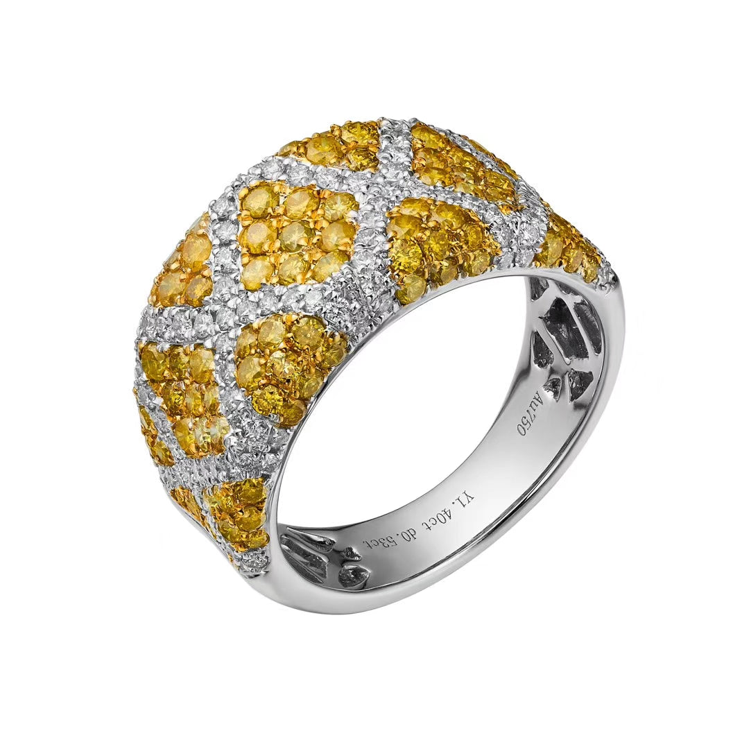 Luxurious Diamond Rhombus Ring - Premium Jewelry Collection - Yellow Diamond Ring