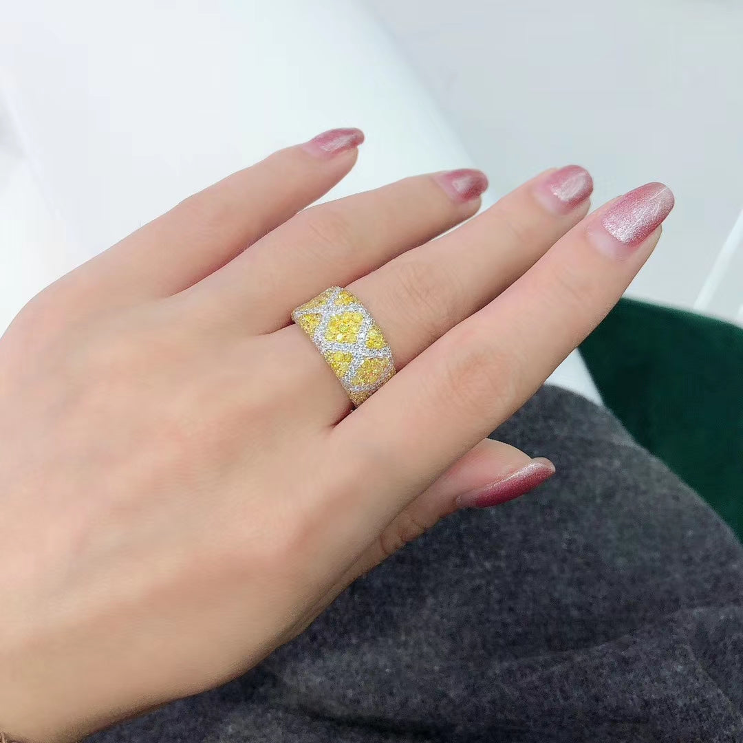 Luxurious Diamond Rhombus Ring - Premium Jewelry Collection - Yellow Diamond Ring