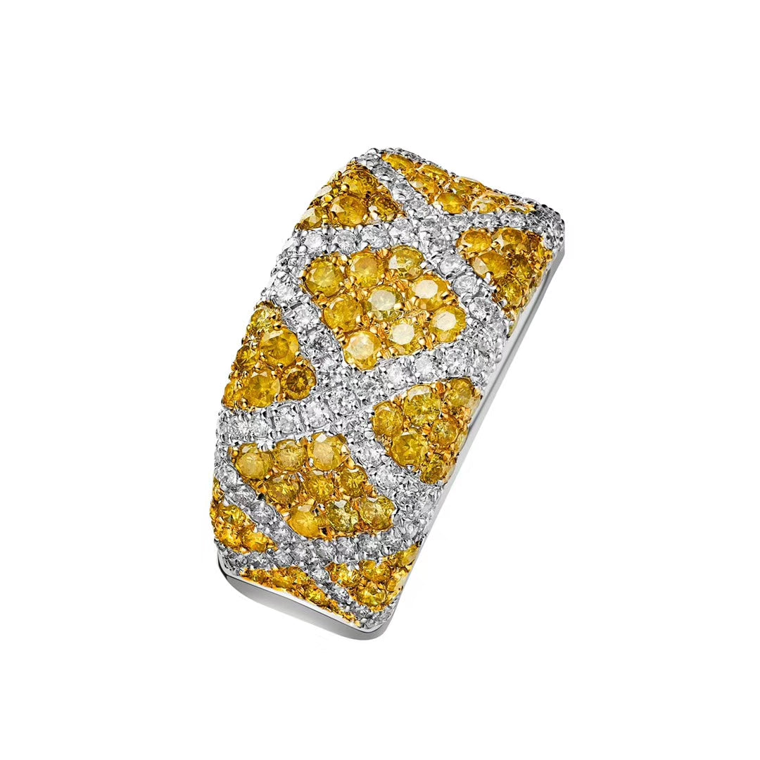 Luxurious Diamond Rhombus Ring - Premium Jewelry Collection - Yellow Diamond Ring