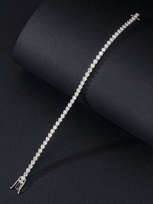 Luxurious Diamond Three-Claw Bracelet | Premium Jewelry Collection - White Diamond Bracelet