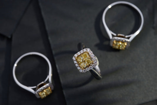 Luxurious Diamond Tianzi Setting Ring - Exclusive Jewelry Piece - Yellow Diamond Ring