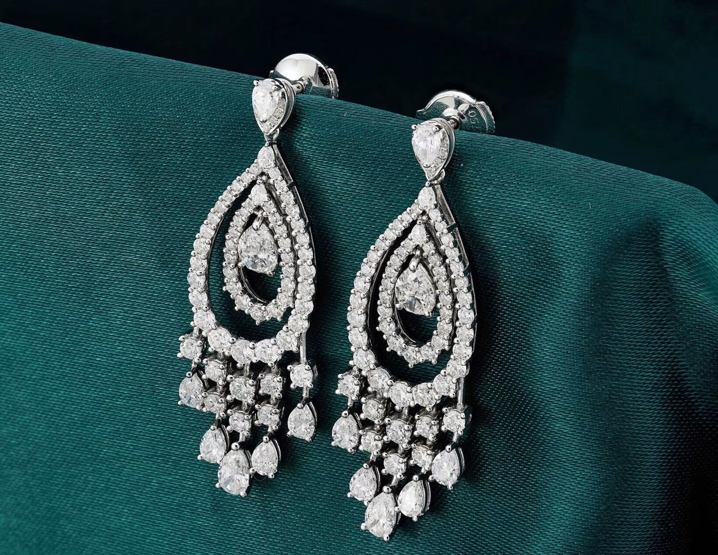 Luxurious Double-Circle Drop Earrings with Diamonds - Fine Jewelry - Jeweler.Jewelry