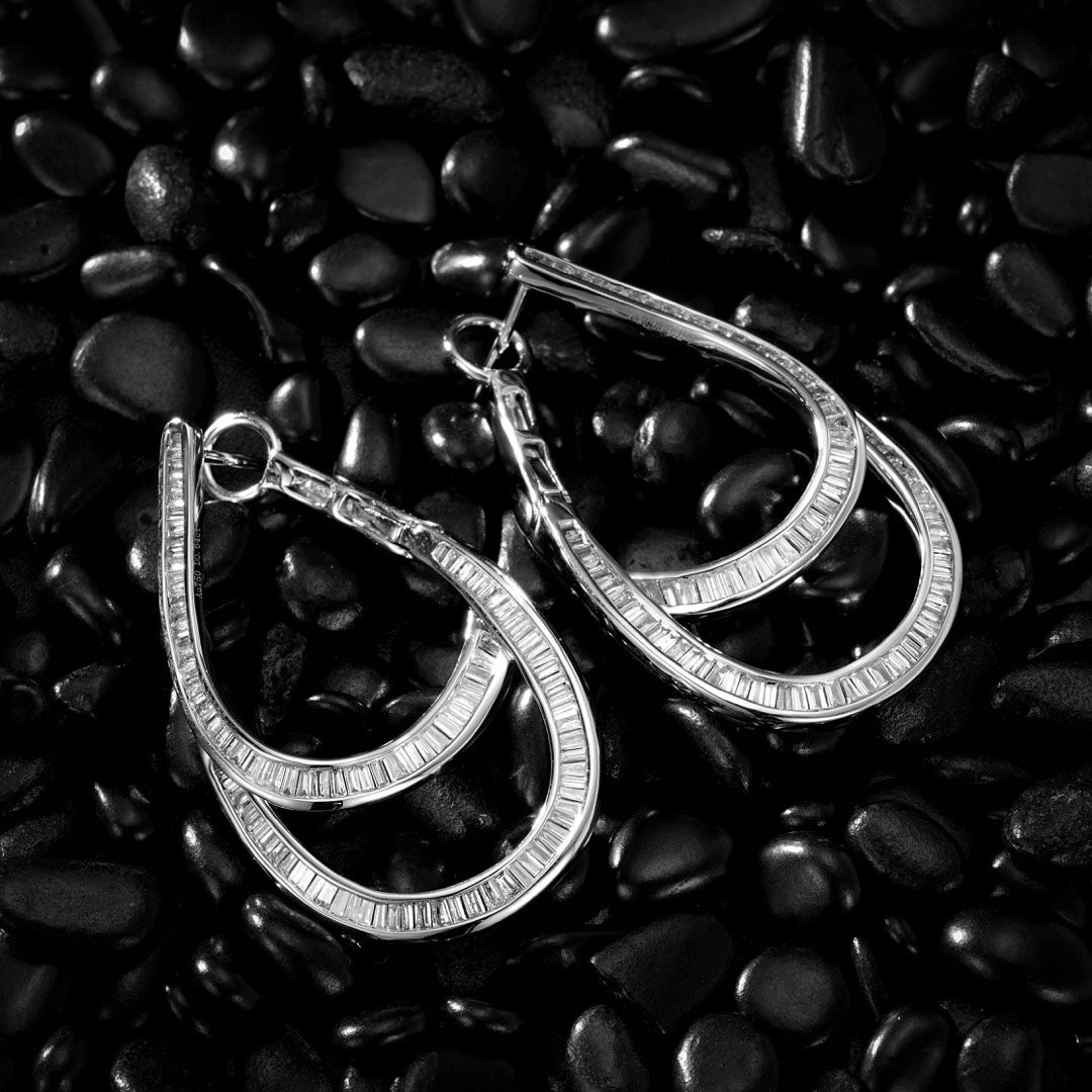 Luxurious Double Layer Water Drop Earrings - Fine Jewelry Piece - Jeweler.Jewelry