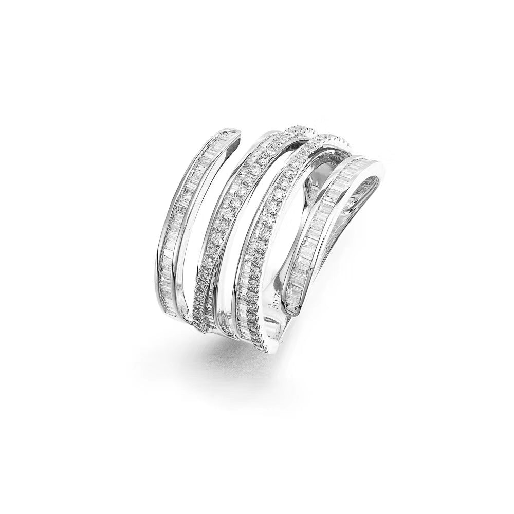 Luxurious Four-Circle Diamond Ring - Premium Jewelry Collection - White Diamond Ring