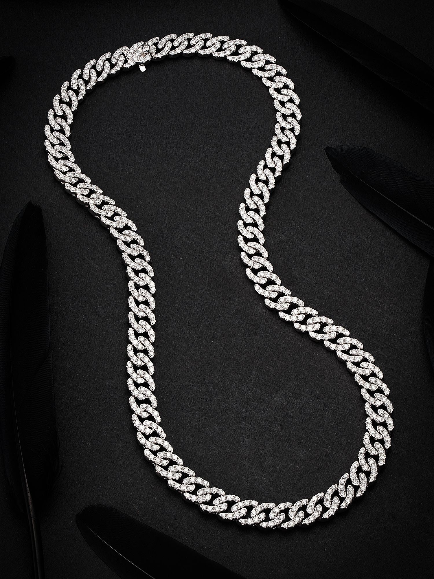 Luxurious Full Diamond Pendant Necklace - Premium Jewelry - White Diamond Necklace