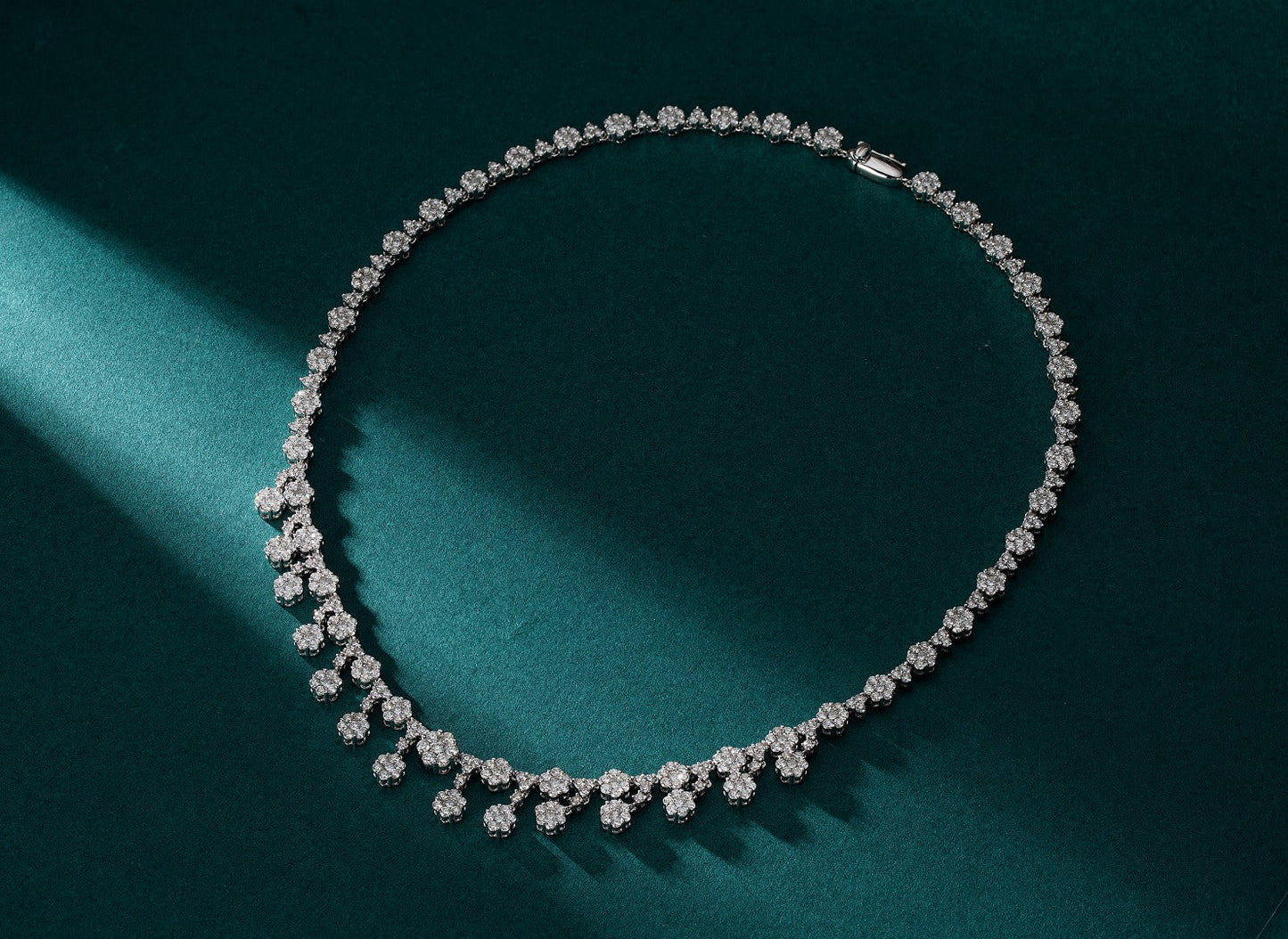 Luxurious Full Diamond Six-Prong Set Necklace - Premium Jewelry - White Diamond Necklace