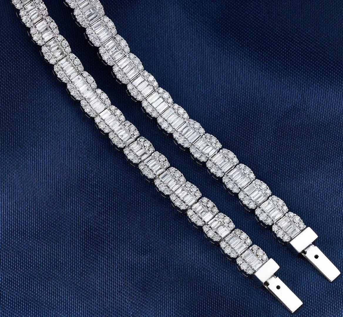 Luxurious Full Diamond Square Bracelet - Premium Jewelry Collection - White Diamond Bracelet