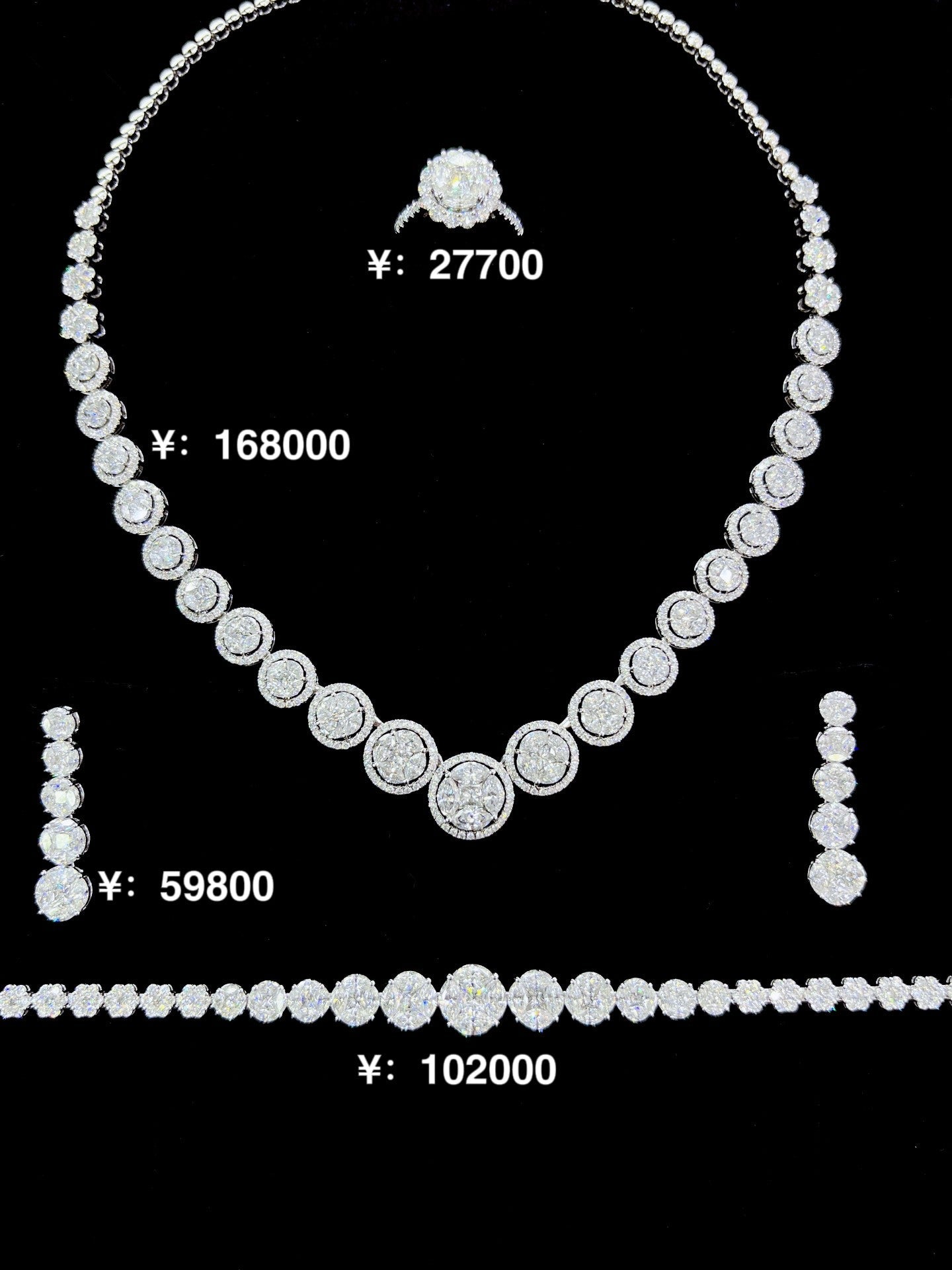 Luxurious Jewelry Set Collection - White Diamond Set System