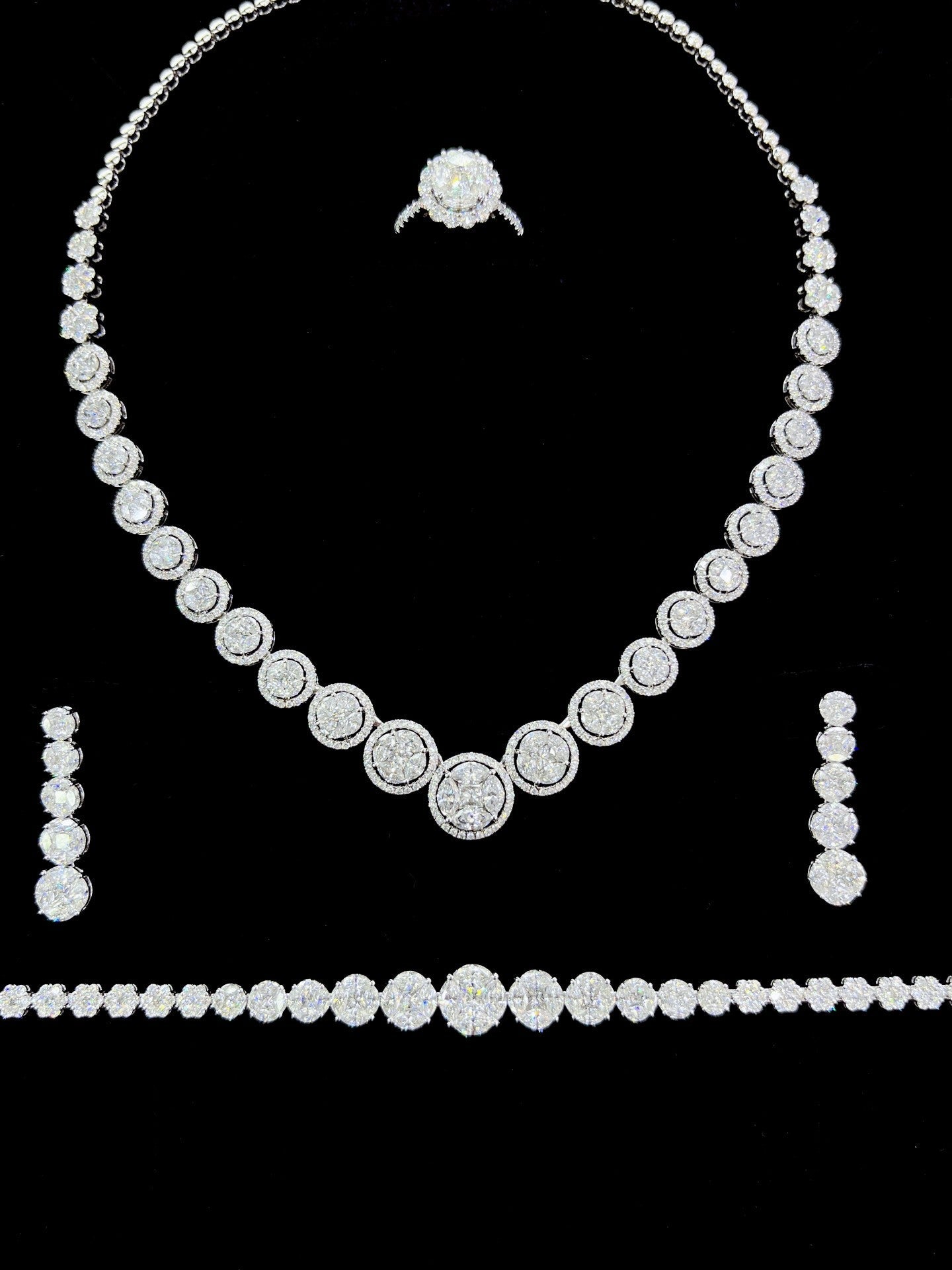 Luxurious Jewelry Set Collection - White Diamond Set System