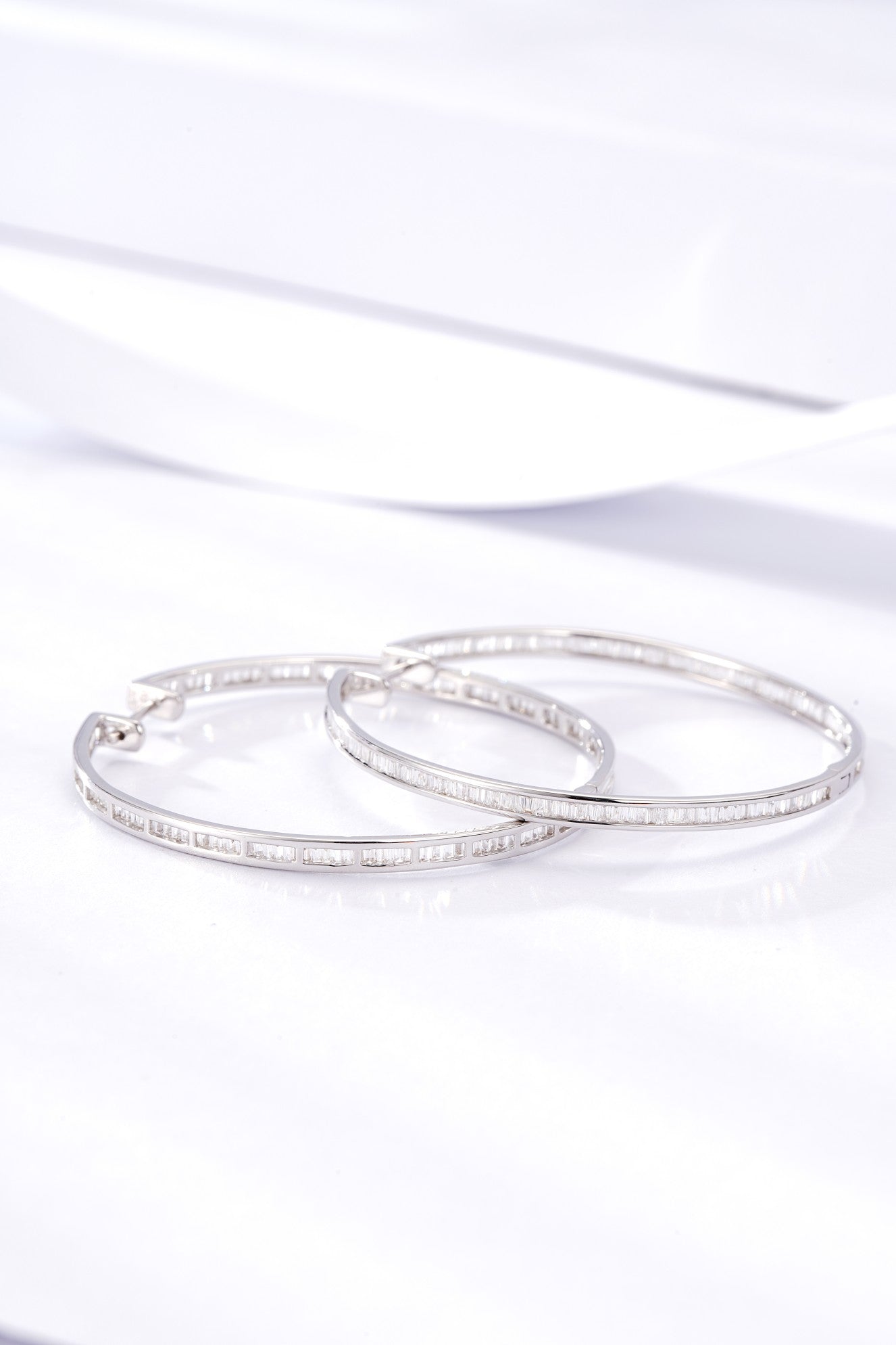 Luxurious Large Hoop Earrings with Diamond Accent - Premium Jewelry - Jeweler.Jewelry