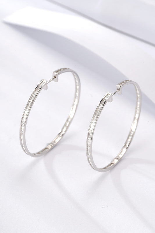 Luxurious Large Hoop Earrings with Diamond Accent - Premium Jewelry - Jeweler.Jewelry