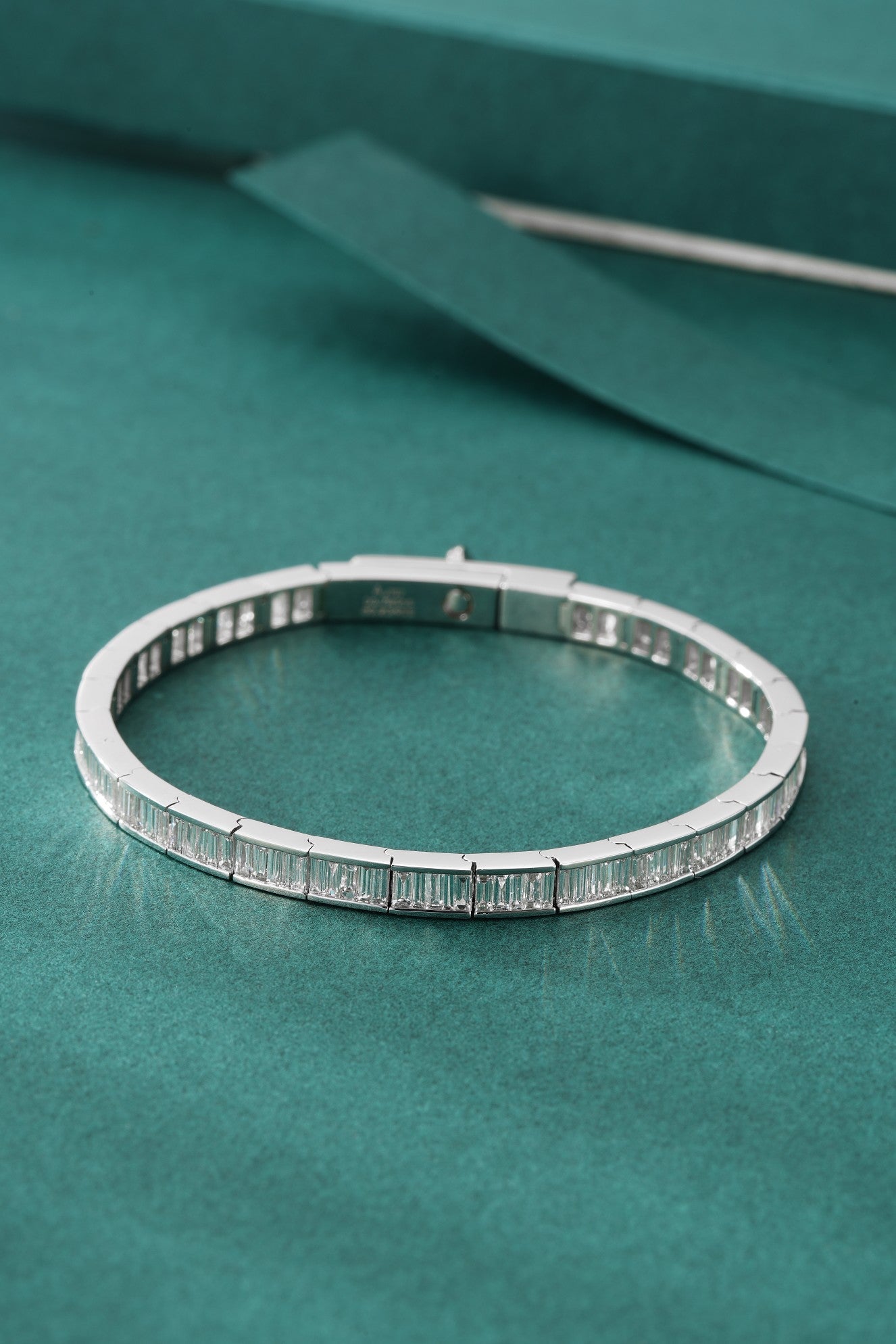 Luxurious Long T Diamond-Encrusted Bracelet - Premium Jewelry - White Diamond Bracelet