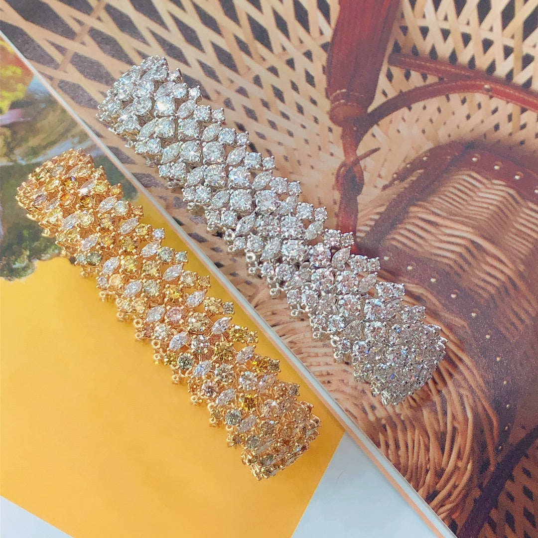 Luxurious Marquise Diamond Bracelet - Premium Jewelry Collection - Colored Diamond Bracelet