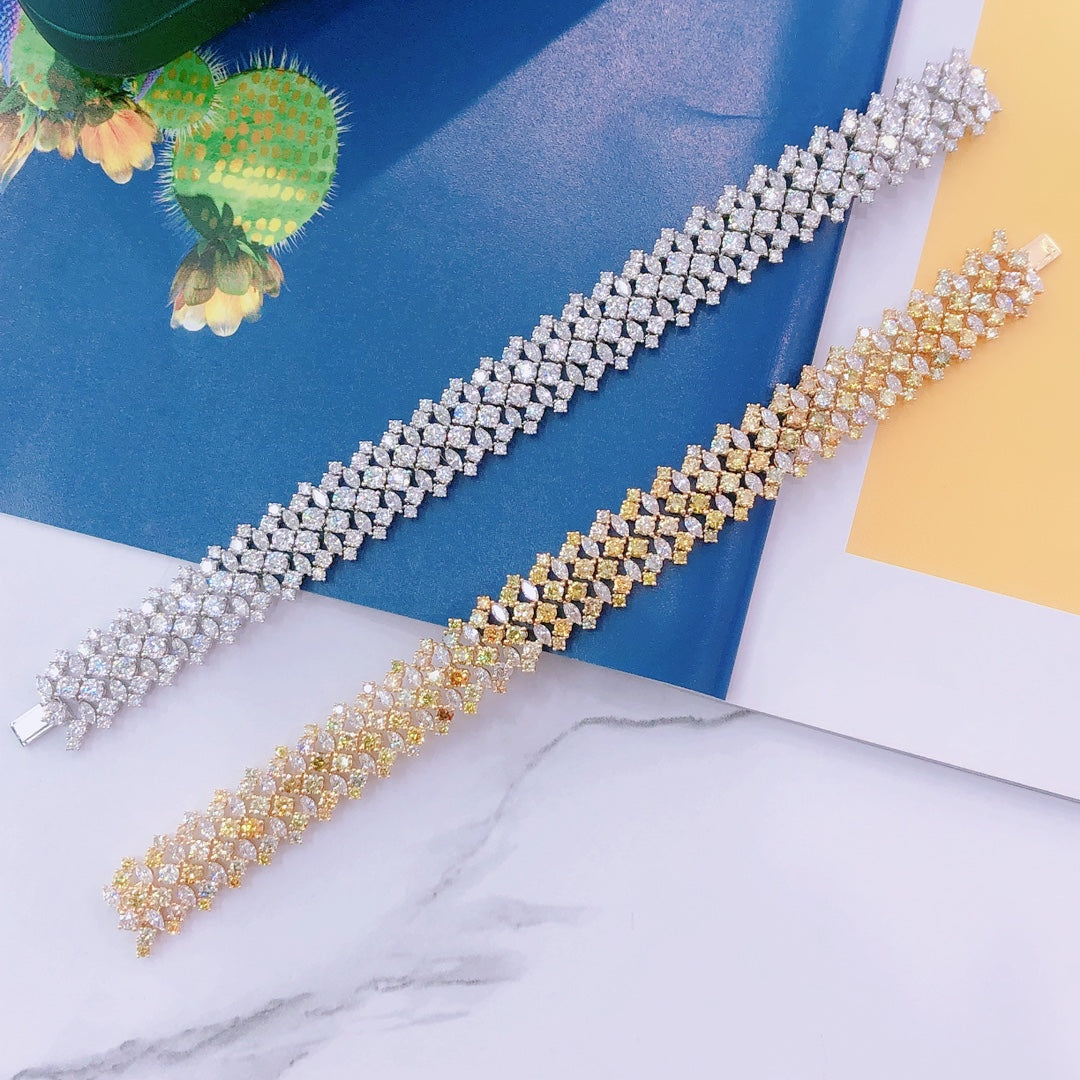 Luxurious Marquise Diamond Bracelet - Premium Jewelry Collection - Colored Diamond Bracelet