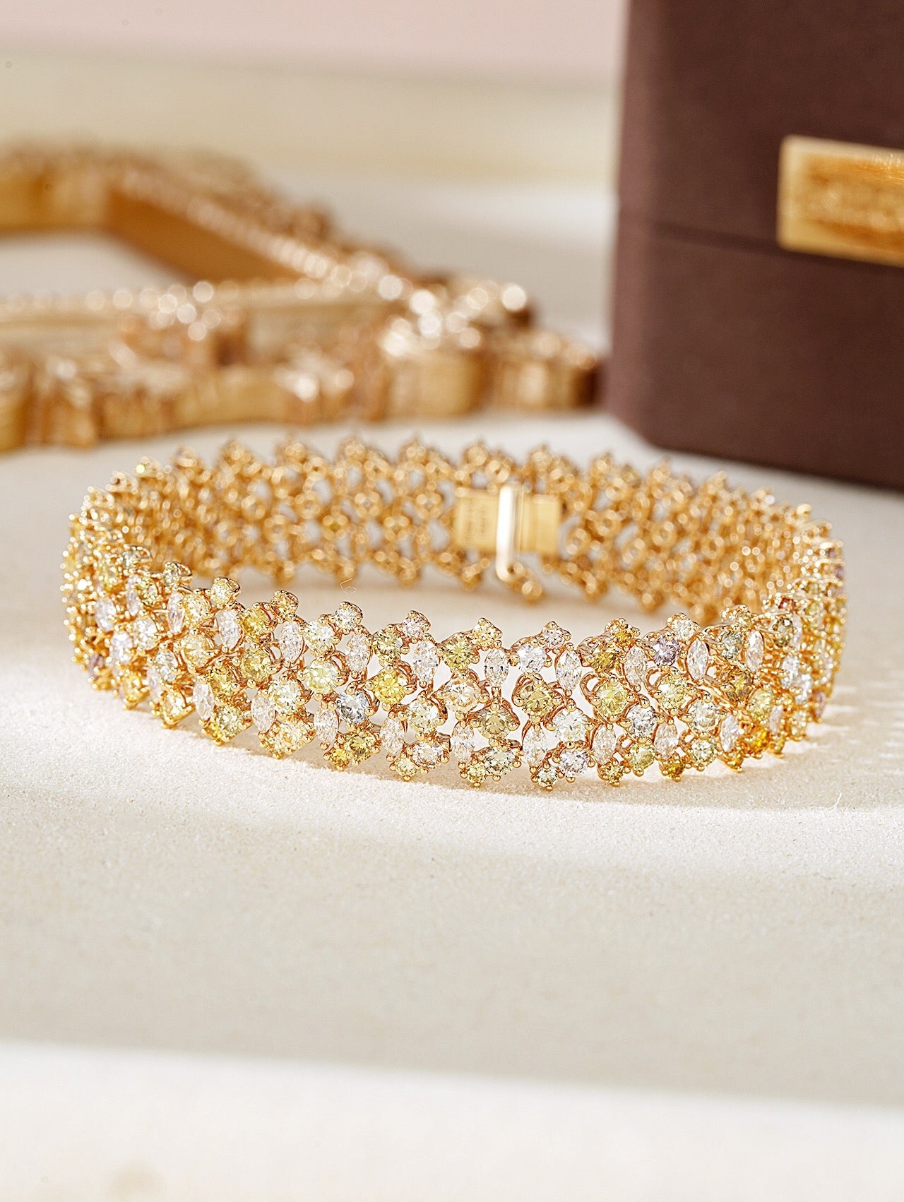 Luxurious Marquise Diamond Bracelet - Premium Jewelry Collection - Colored Diamond Bracelet