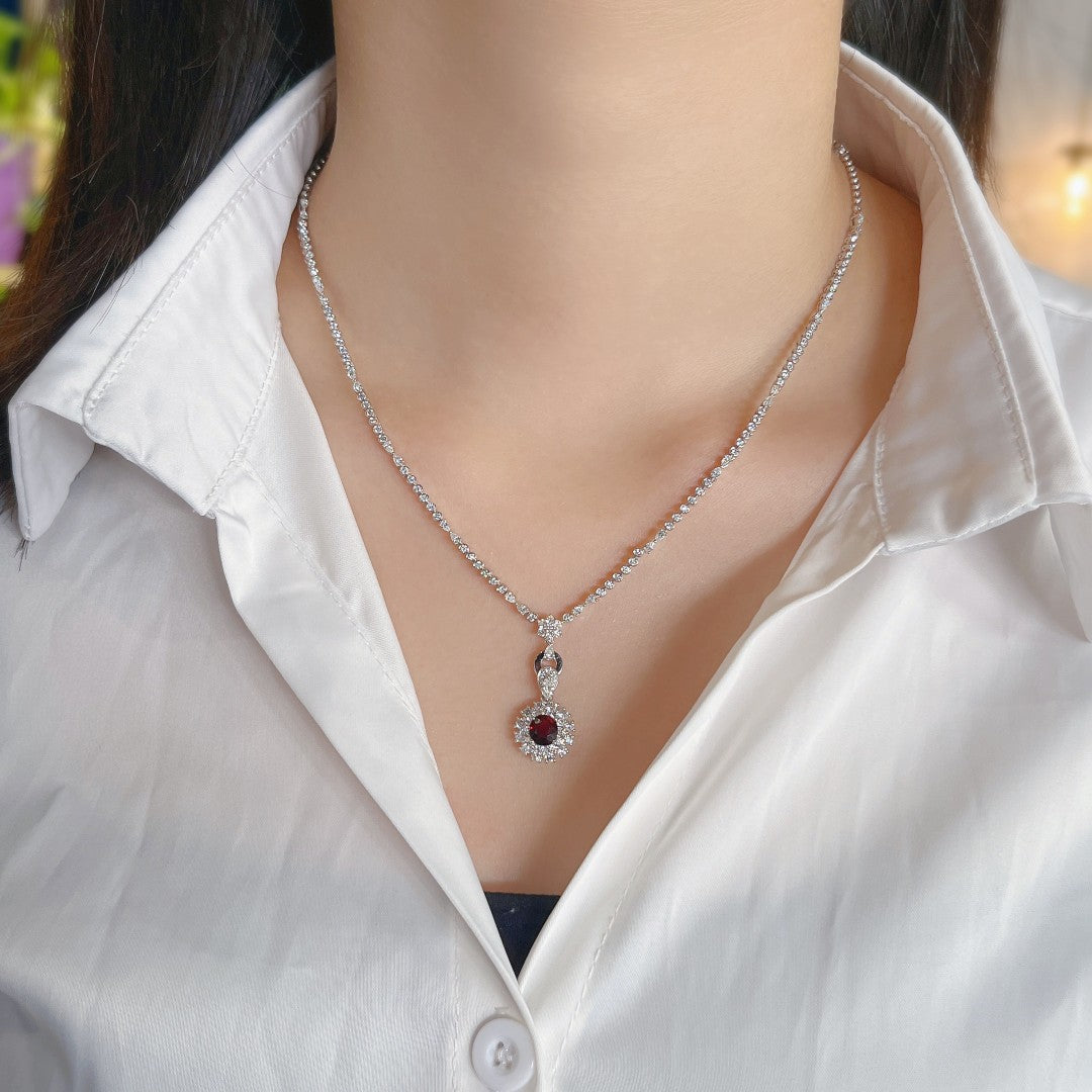 Luxurious Six-Prong Set Pendant Necklace (Chain Only Pendant Not Included) | Premium Jewelry - White Diamond Necklace