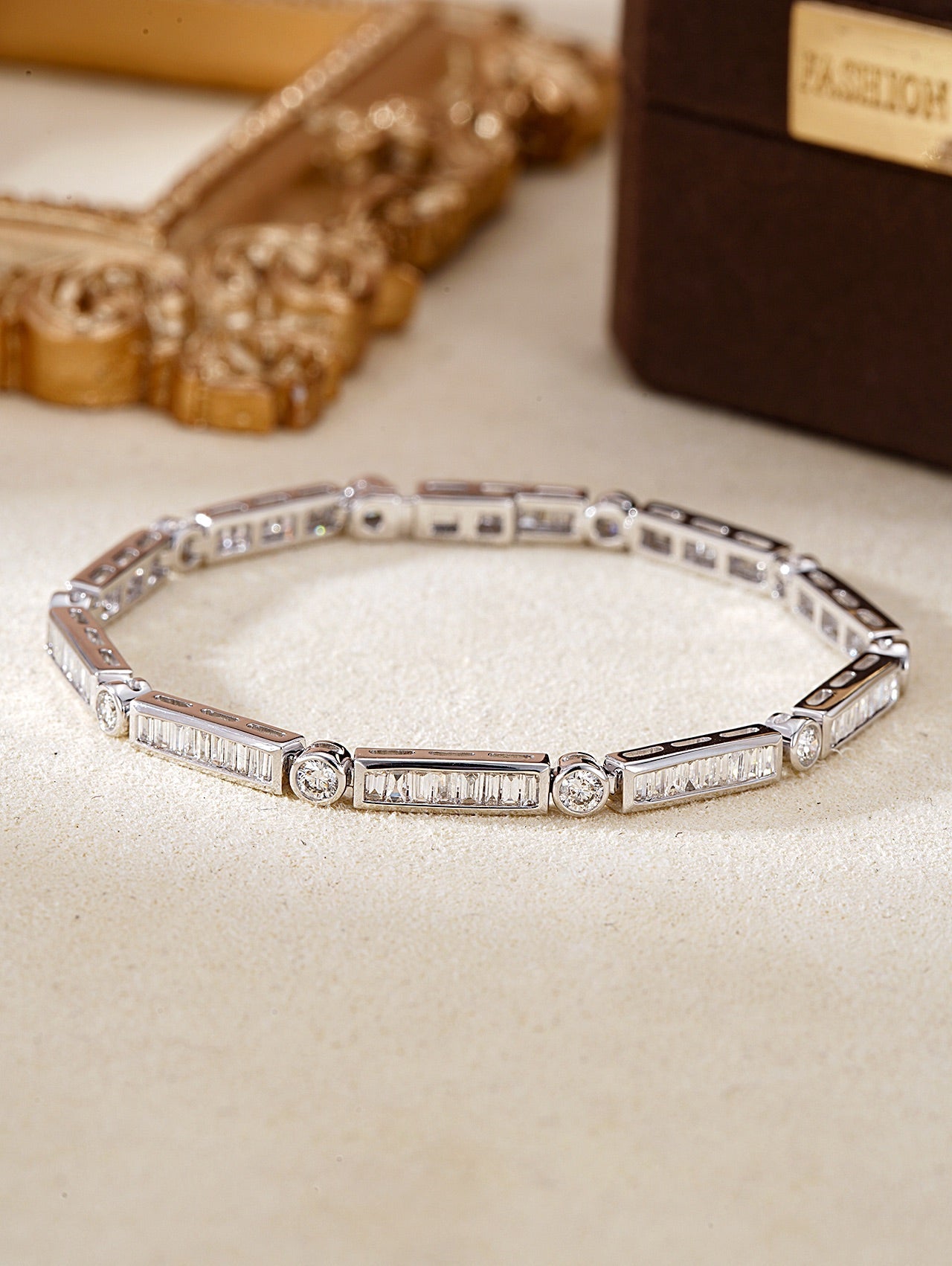 Luxurious T-Square Diamond Bracelet - Premium Jewelry Collection - White Diamond Bracelet