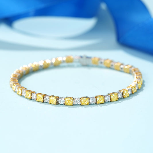 Luxurious Yellow and White Diamond Bracelet - Premium Jewelry Collection - Yellow Diamond Bracelet