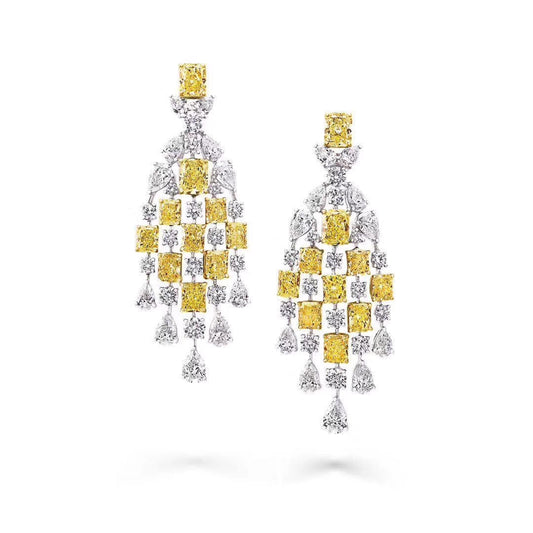 Luxurious Yellow Diamond 5-Row Tassel Earrings - Exclusive Jewelry Piece Jeweler.Jewelry