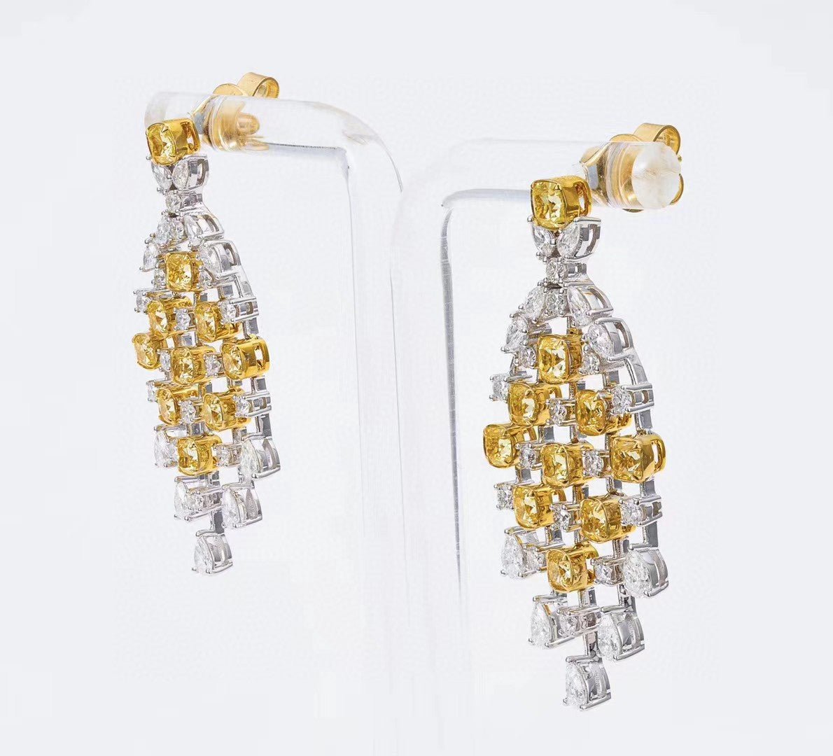 Luxurious Yellow Diamond 5-Row Tassel Earrings - Exclusive Jewelry Piece Jeweler.Jewelry