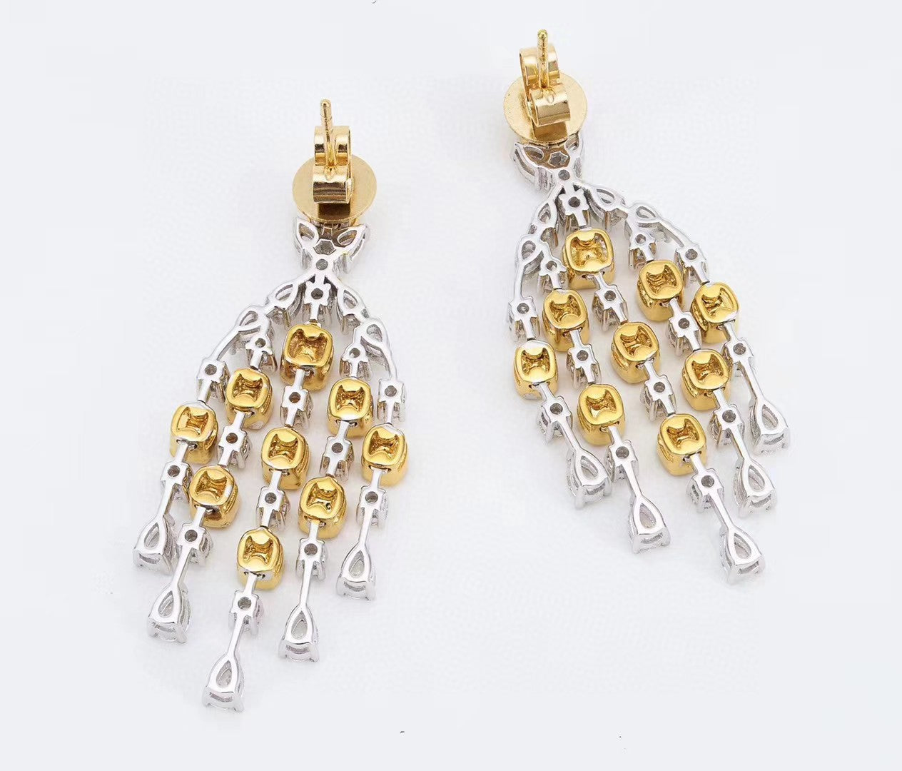 Luxurious Yellow Diamond 5-Row Tassel Earrings - Exclusive Jewelry Piece Jeweler.Jewelry