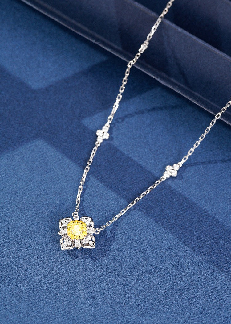 Luxurious Yellow Diamond Cloud Cushion Pendant Jewelry - Yellow Diamond Pendant