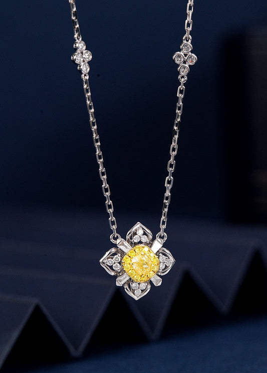 Luxurious Yellow Diamond Cloud Cushion Pendant Jewelry - Yellow Diamond Pendant