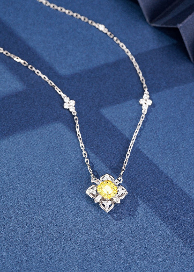 Luxurious Yellow Diamond Cloud Cushion Pendant Jewelry - Yellow Diamond Pendant