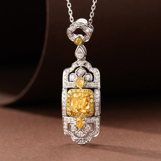 Luxurious Yellow Diamond Court Pendant Jewelry - Yellow Diamond Pendant