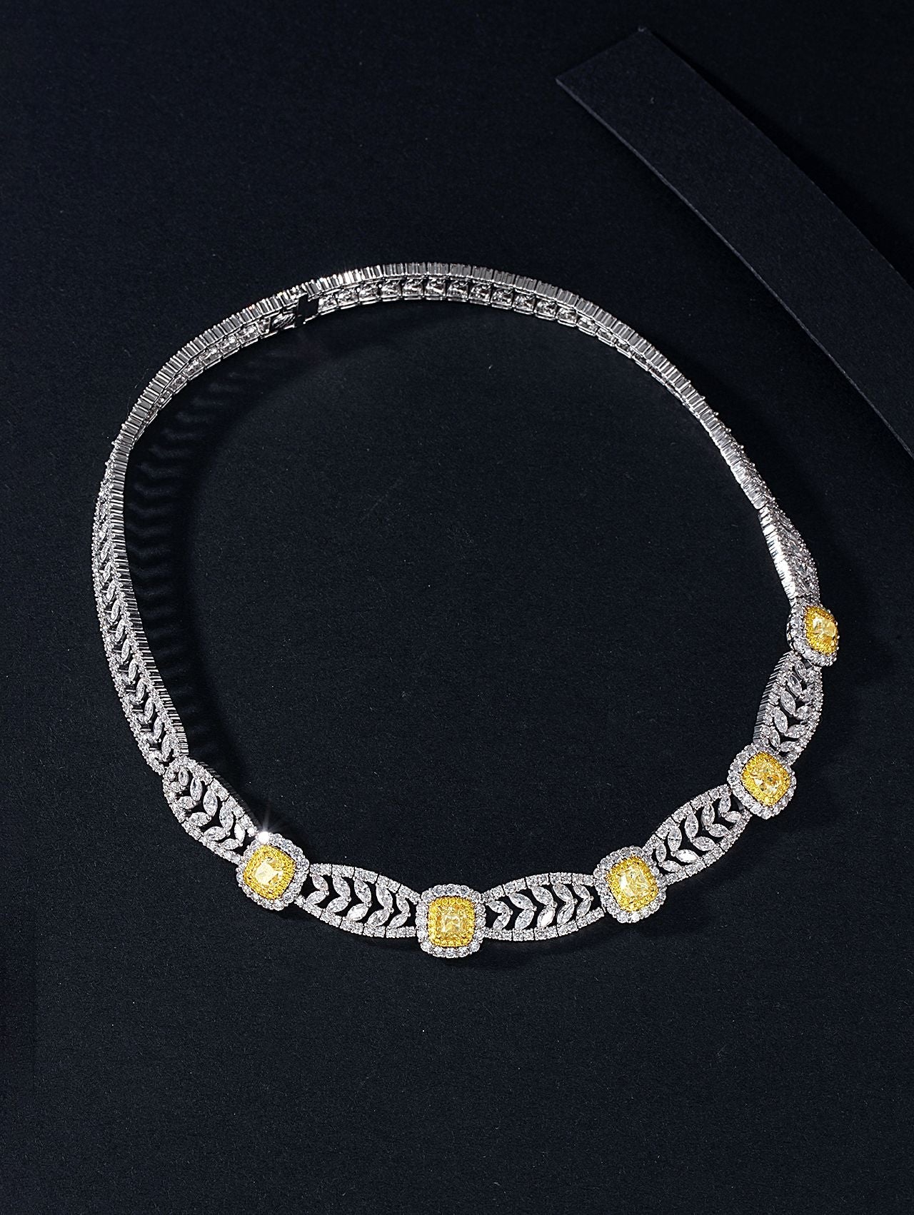 Luxurious Yellow Diamond Marquise Pendant Set - Fine Jewelry - Yellow Diamond Chain