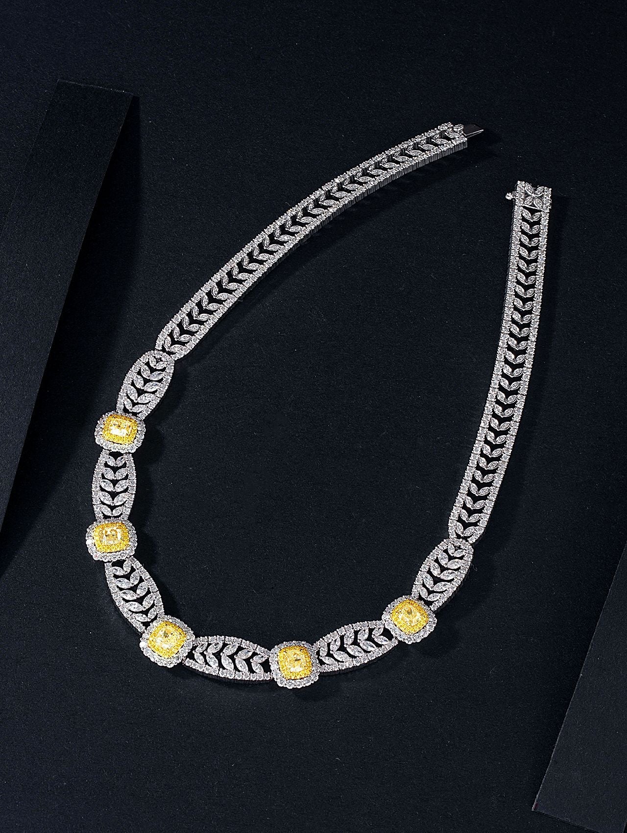 Luxurious Yellow Diamond Marquise Pendant Set - Fine Jewelry - Yellow Diamond Chain