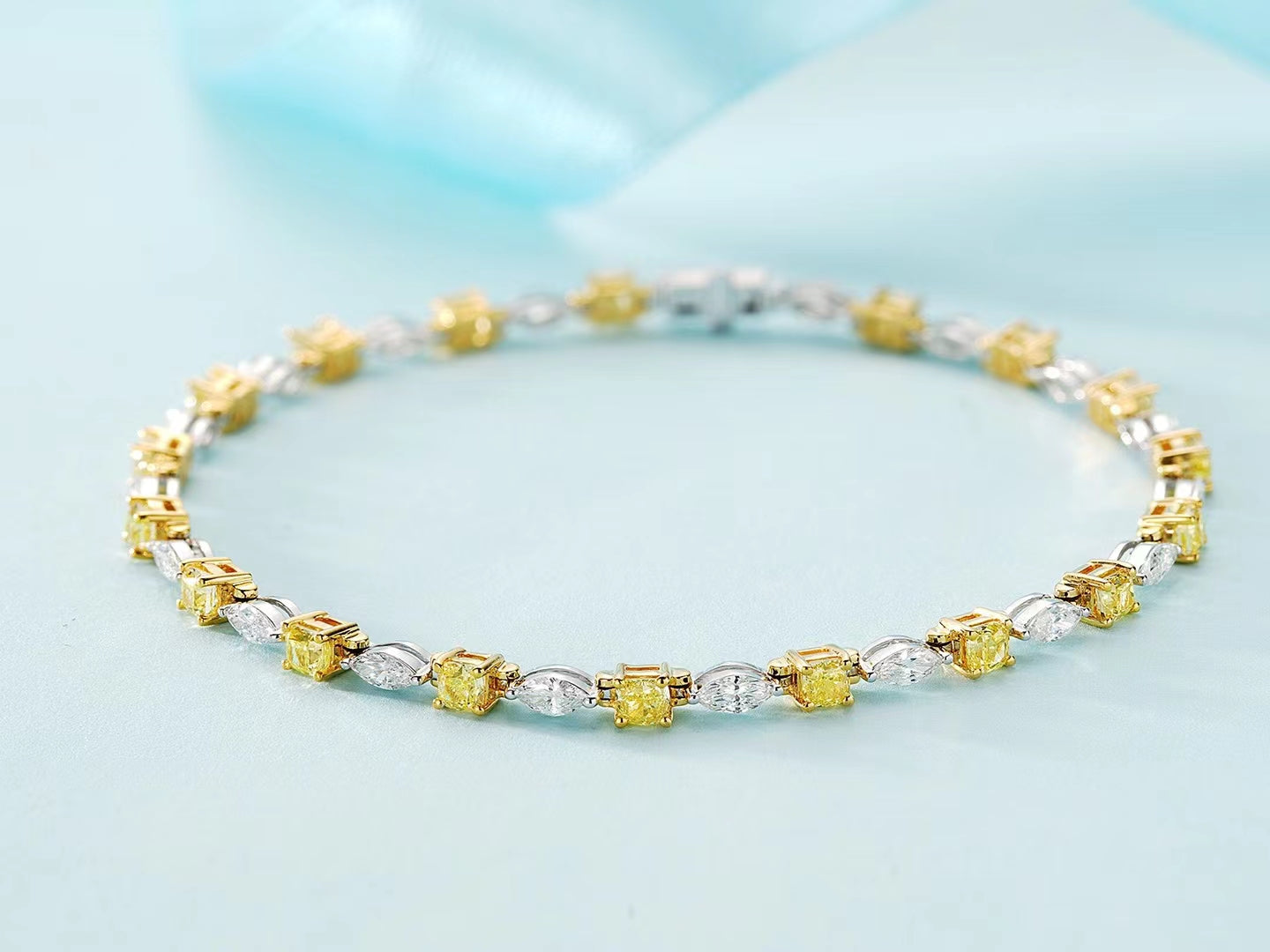 Luxurious Yellow Diamond Marquise-Shaped Bracelet - Fine Jewelry - Yellow Diamond Bracelet