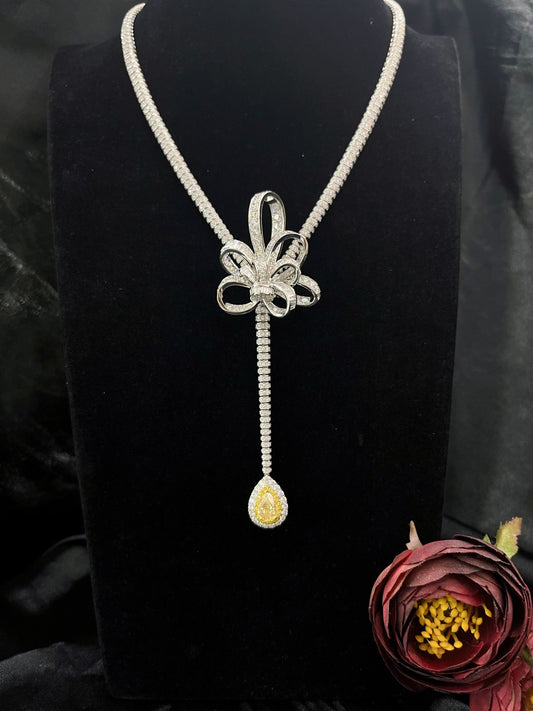 Luxurious Yellow Diamond Two-Way Pendant Necklace - Exclusive Jewelry - Yellow Diamond Chain