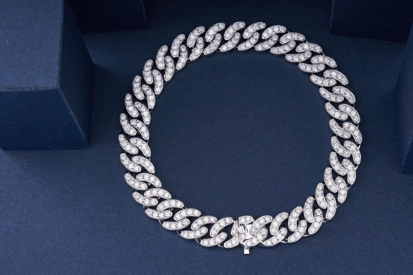 Luxury Diamond-Encrusted Large Bracelet - Premium Jewelry - White Diamond Bracelet