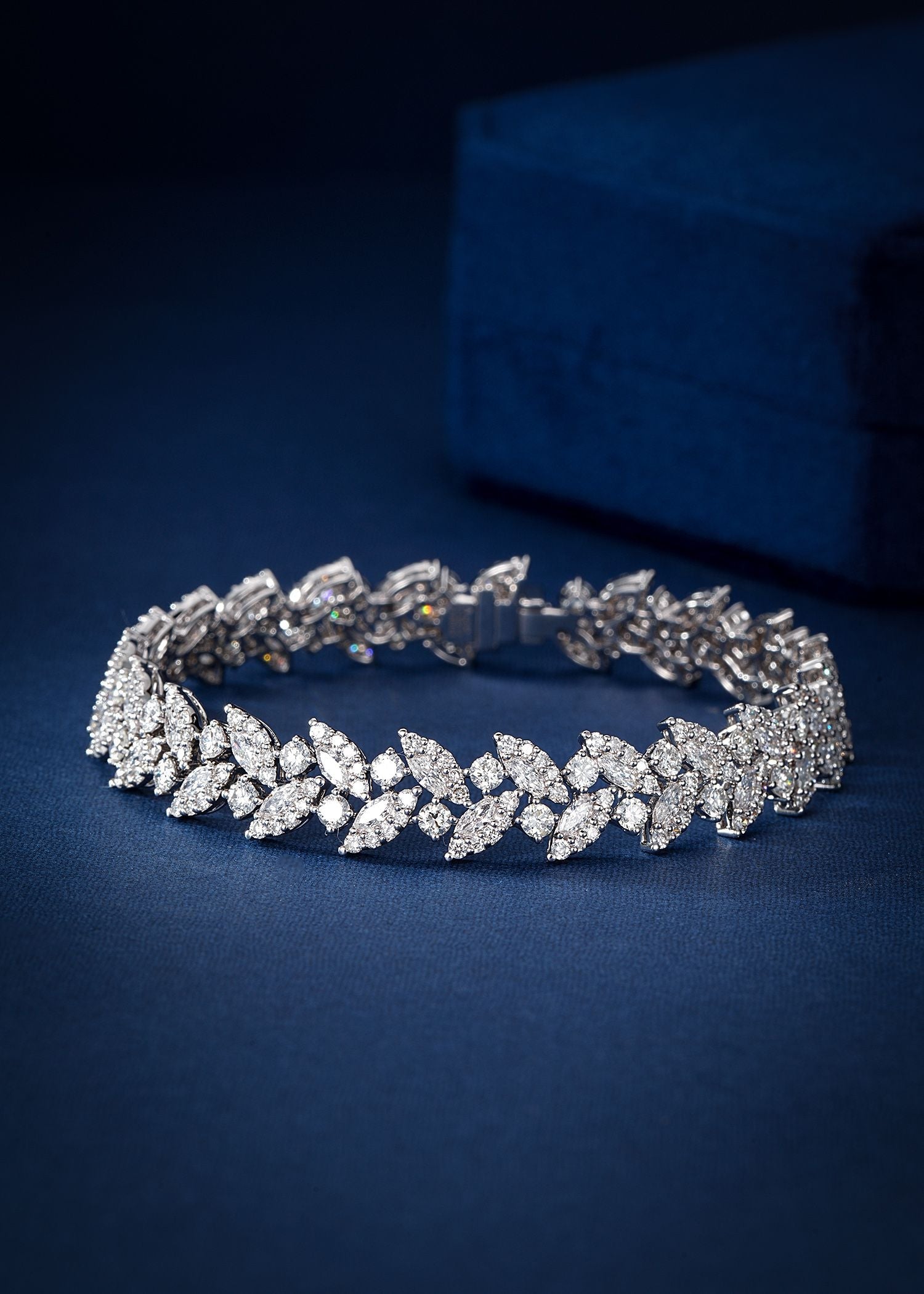 Marquise-Cut Diamond Bracelet - Premium Jewelry Collection - White Diamond Bracelet