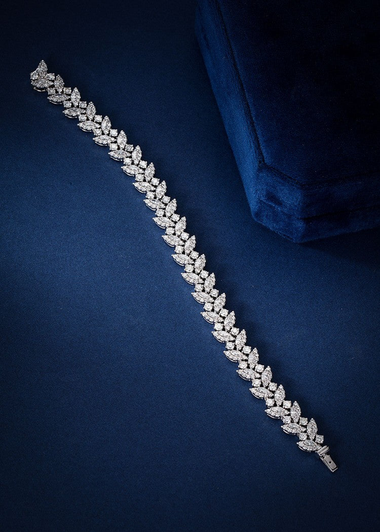 Marquise-Cut Diamond Bracelet - Premium Jewelry Collection - White Diamond Bracelet